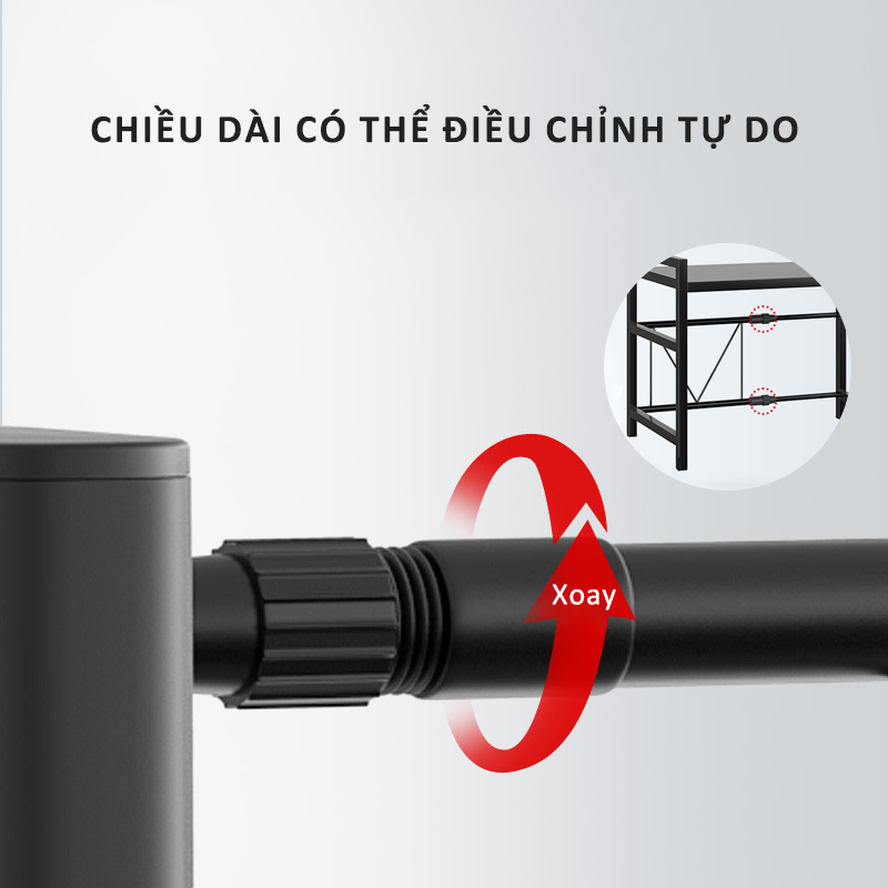 GSlife Kệ Để Lò Vi Sóng Có Thể Điều Chỉnh Đa Năng-Thép Carbon Sơn Đen, Tấm Dày, Khả Năng Chịu Lực Mạnh