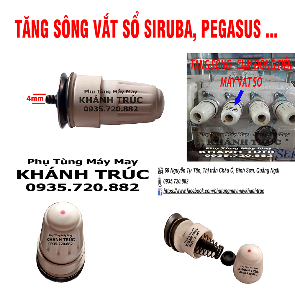 Tăng sông máy vắt sổ Siruba hoặc Pegasus máy may công nghiệp