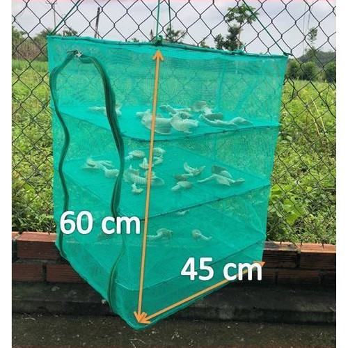 - Lồng lưới treo 4 tầng để phơi cá khô và thực phẩm khô có thể xếp gọn-lồng phơi khô 247