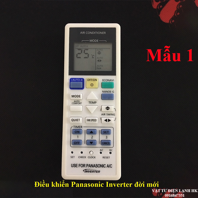 Remote máy lạnh Panasonic Inverter, điều khiển điều hòa Pana mẫu 1 HK