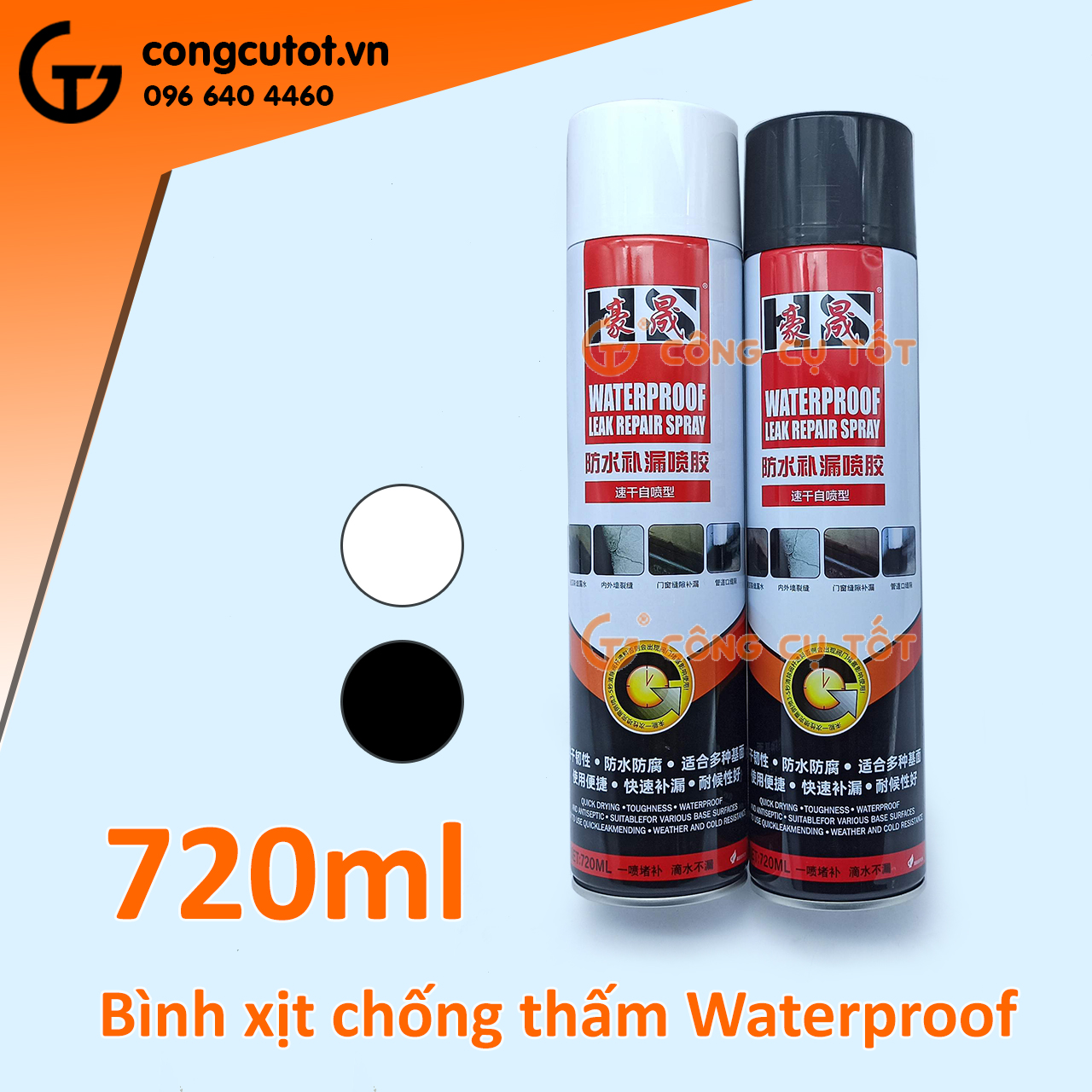 Chai xịt chống thấm, chống dột đa năng Waterproof, Sakyse 720ml