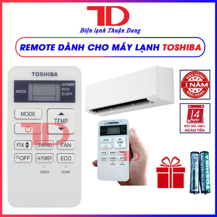 Remote máy lạnh dùng cho máy điều hòa Toshiba - Điện Lạnh Thuận Dung