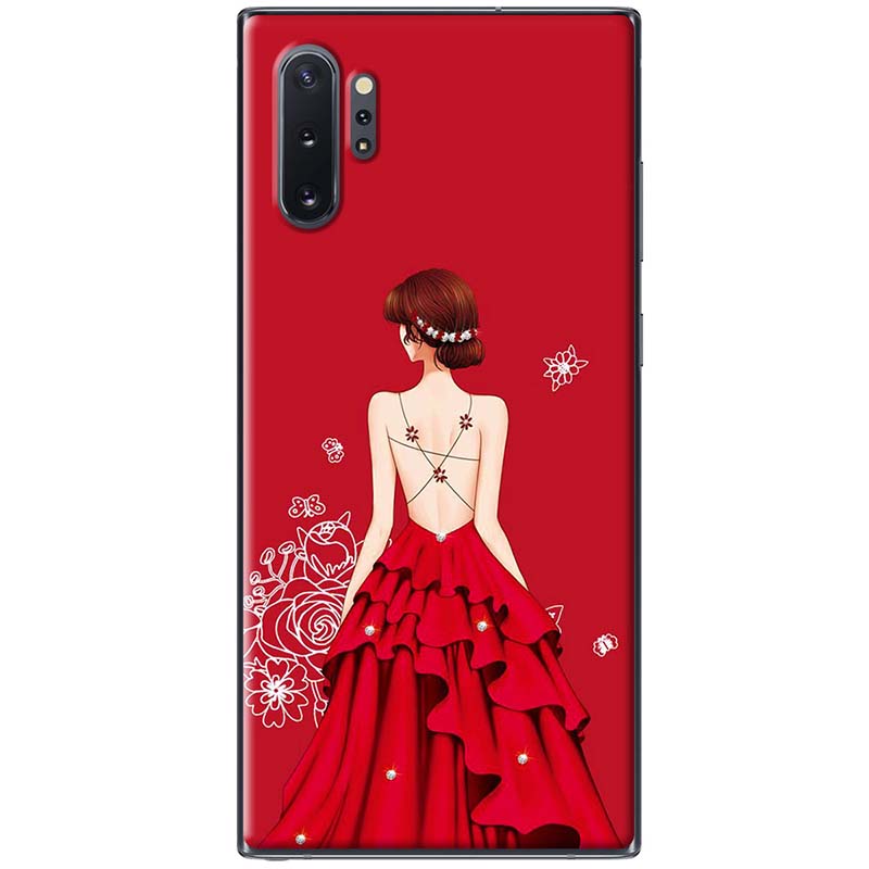 Ốp lưng dành cho Samsung Galaxy Note 10, Note 10 Plus, Note 10 Lite, Note 20, Note 20 Ultra mẫu Cô gái váy đỏ áo dây
