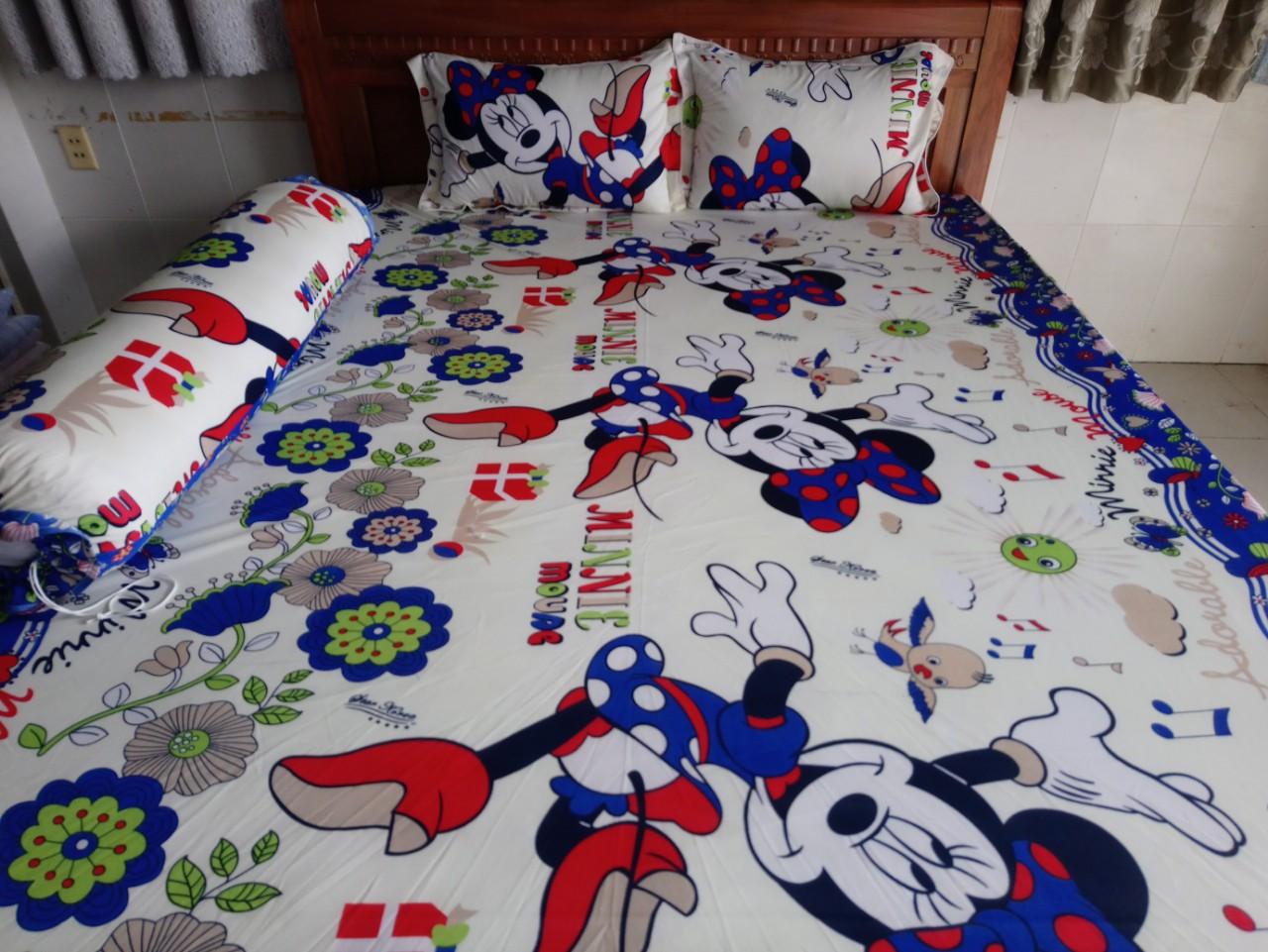 Bộ dra thun lạnh hàn quốc 1m8 x 2m ( gồm 1 ga + 3 áo gối)