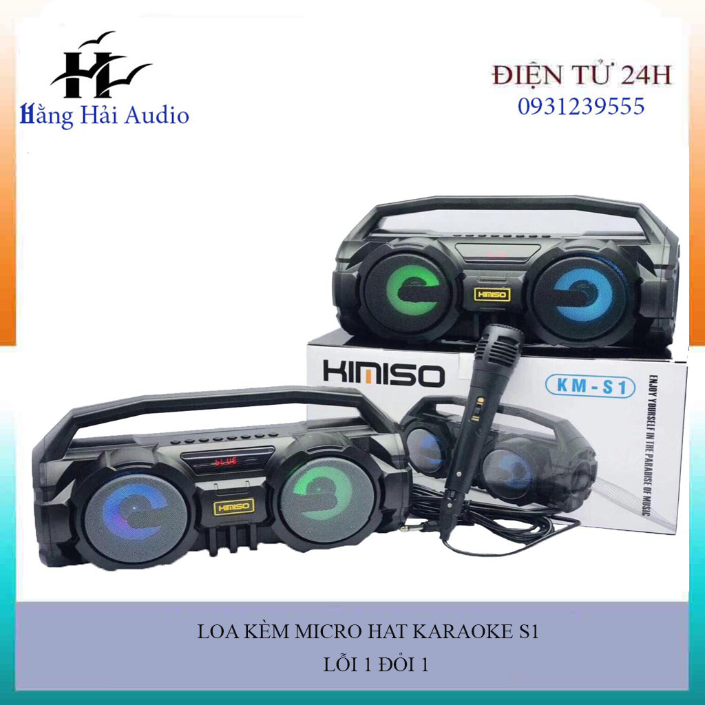 Loa Bluetooth Karaoke KIMISO KM-S1(tặng míc có dây)
