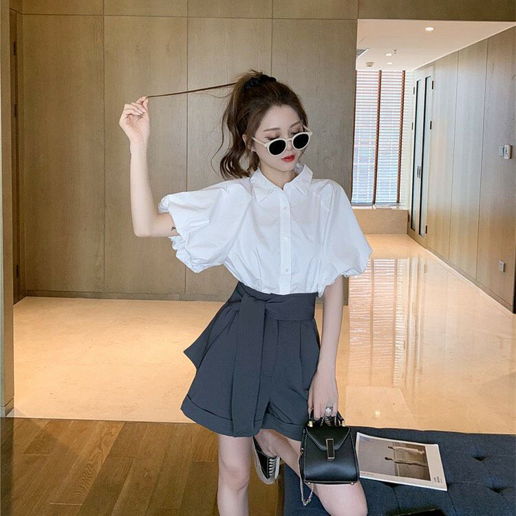 áo sơ mi tay phồng tiểu thư form 45kg