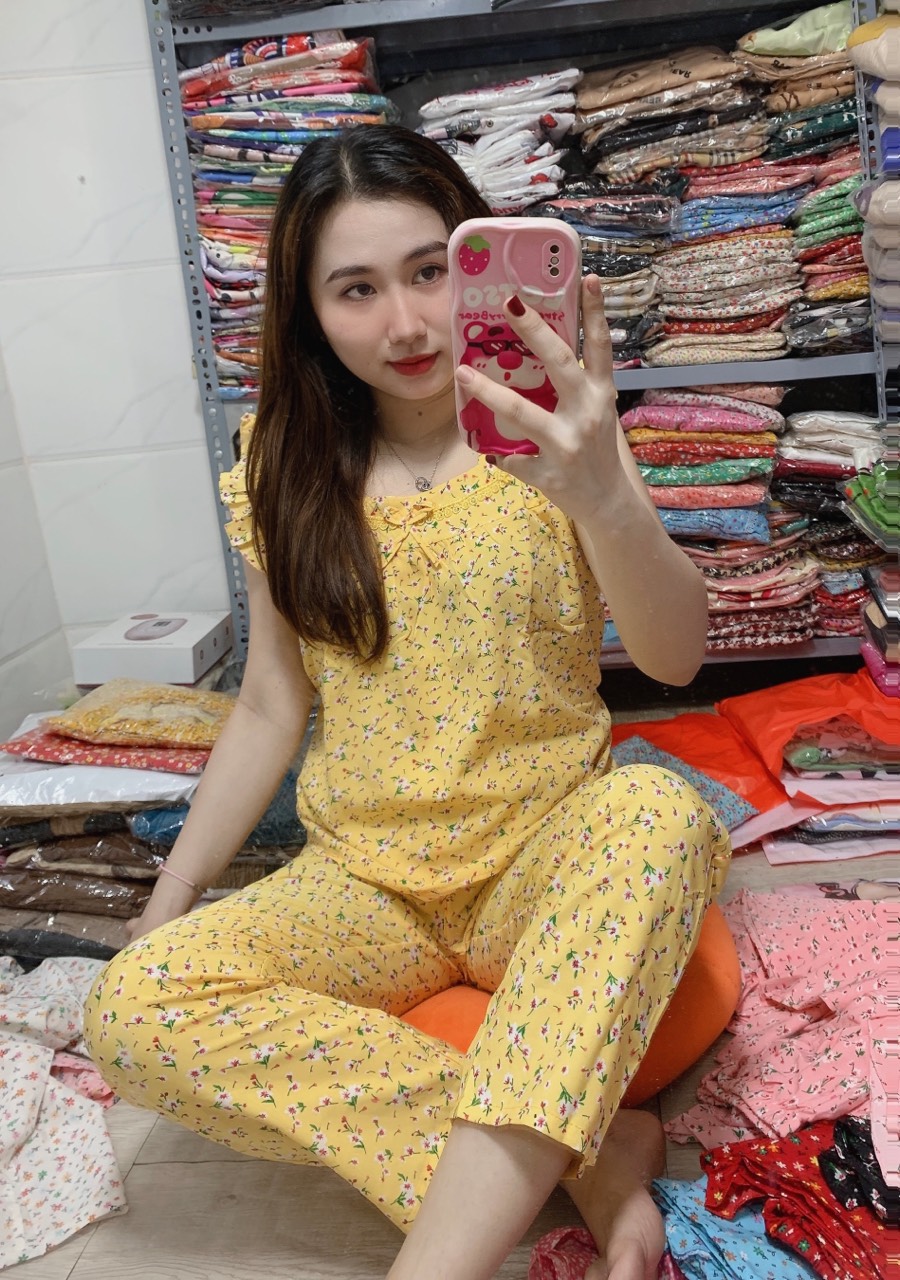 (GIÁ SỐC) Đồ bộ mặc nhà lụa mango có túi dưới 58kg