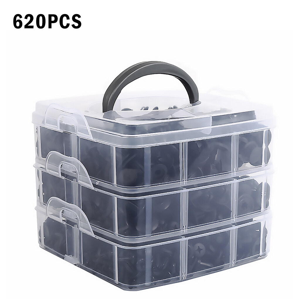 Ốc vít nhựa ô tô, cản xe 750PCS cố định đinh tán nhựa, kẹp nhựa ô tô