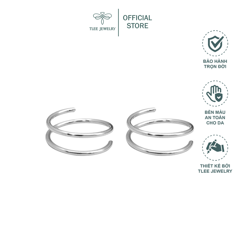 Khuyên tai bạc TLEE xoắn vòng basic cá tính TleeJewelry B0139