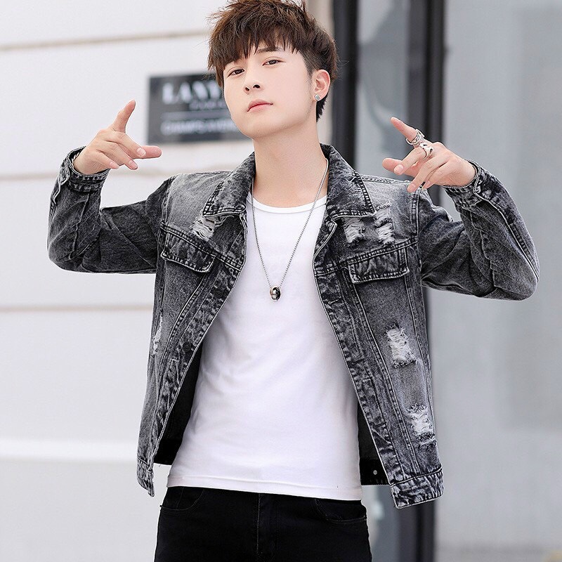 [HCM]Áo khoác jean nam form chuẩn Hàn Quốc áo khoác denim nam chất vải cực đẹp thiết kế năng động thời trang Binstore94 BS440