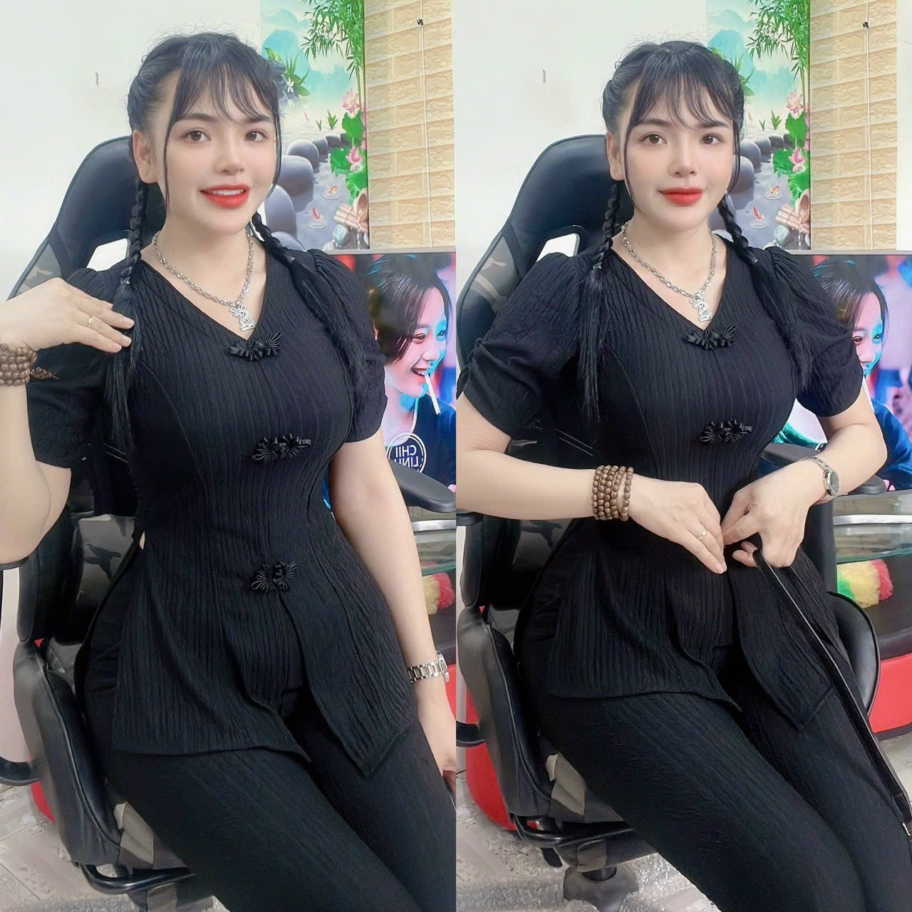 SÉT BỘ THUN XỐP TAY LỠ DỄ THƯƠNG.TX01