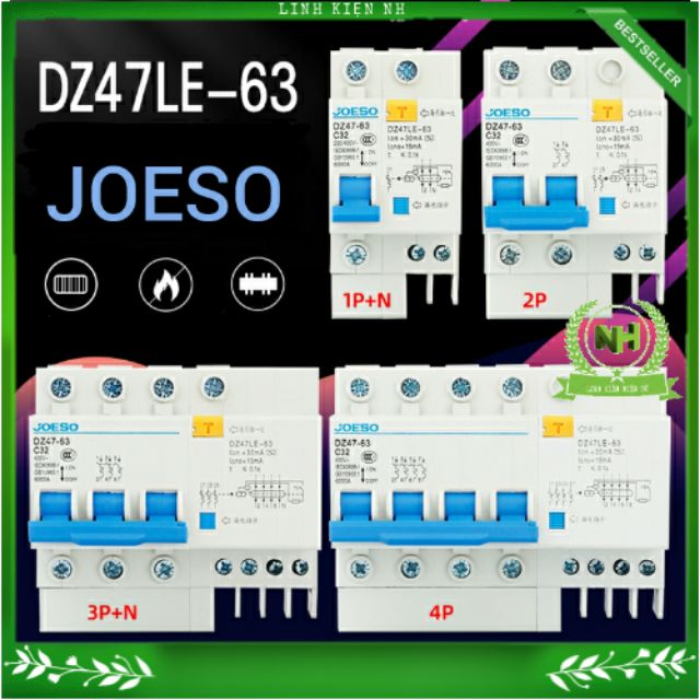 Aptomat chống giật 3 Pha DZ47-63