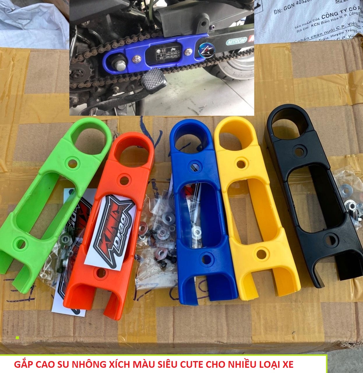 ỐP GẮP NHÔNG XÍCH CAO SU MÀU CHO NHIỀU XE , ỐP CHE SÊN , ỐP GẮP CHẮN XÍCH ĐỘ CÁC LOẠI XE, PHỤ TÙNG XE MÁY