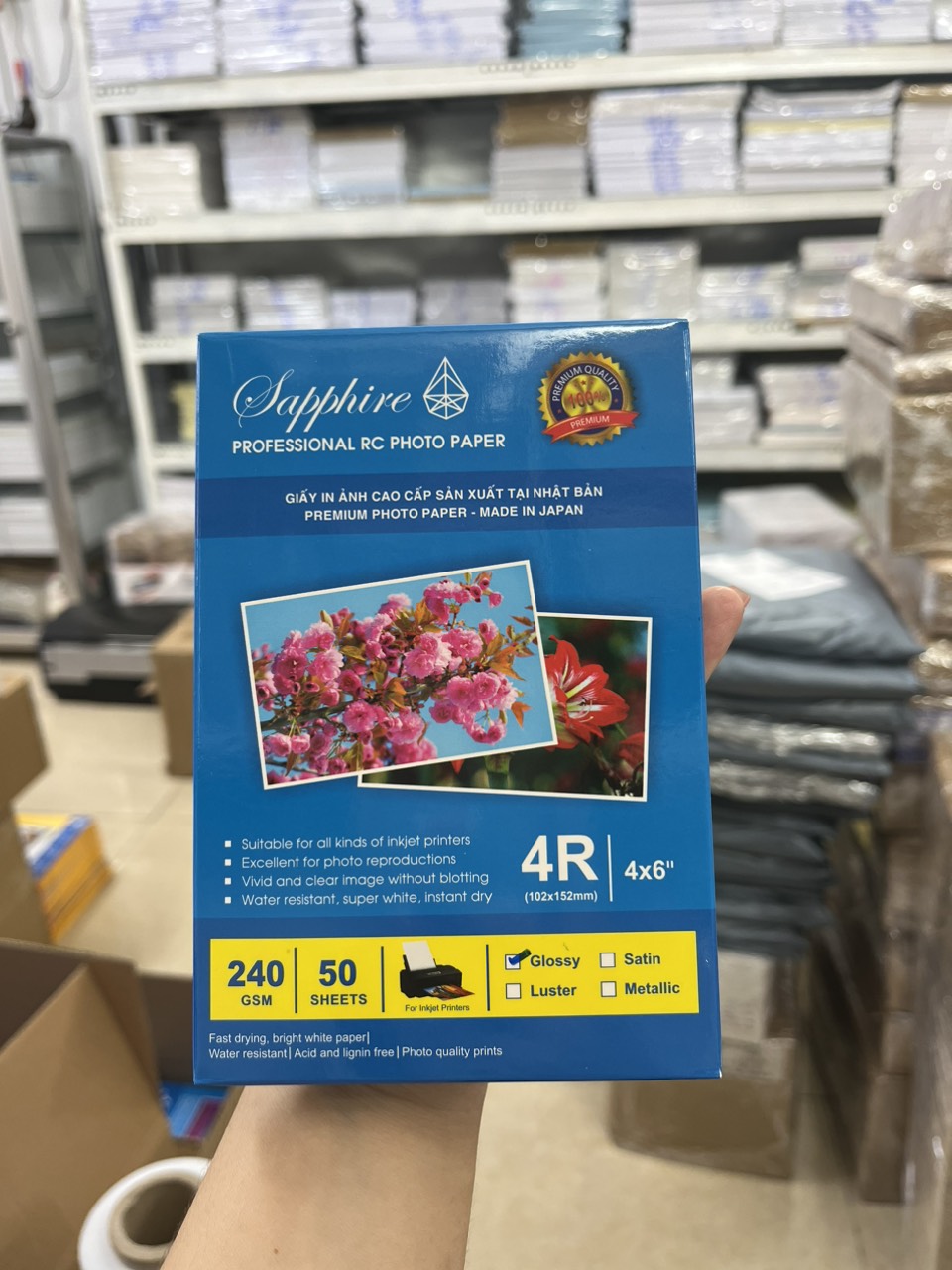 Giấy in Ảnh Sapphire Lụa 230g Nhiều Kích Thước