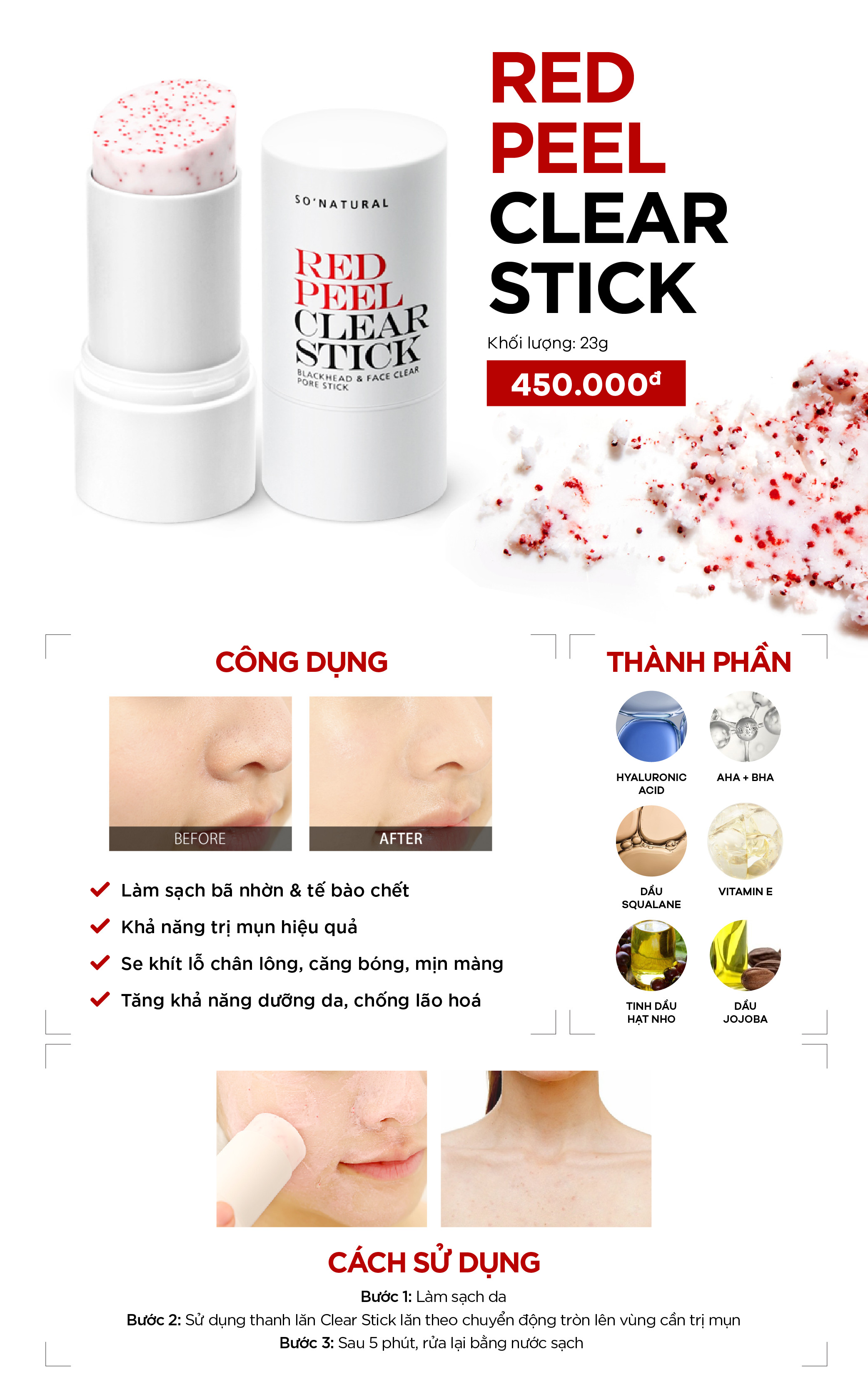 Combo Dưỡng Da Red Peel Clear Stick Và Silk Collagen Ampoule