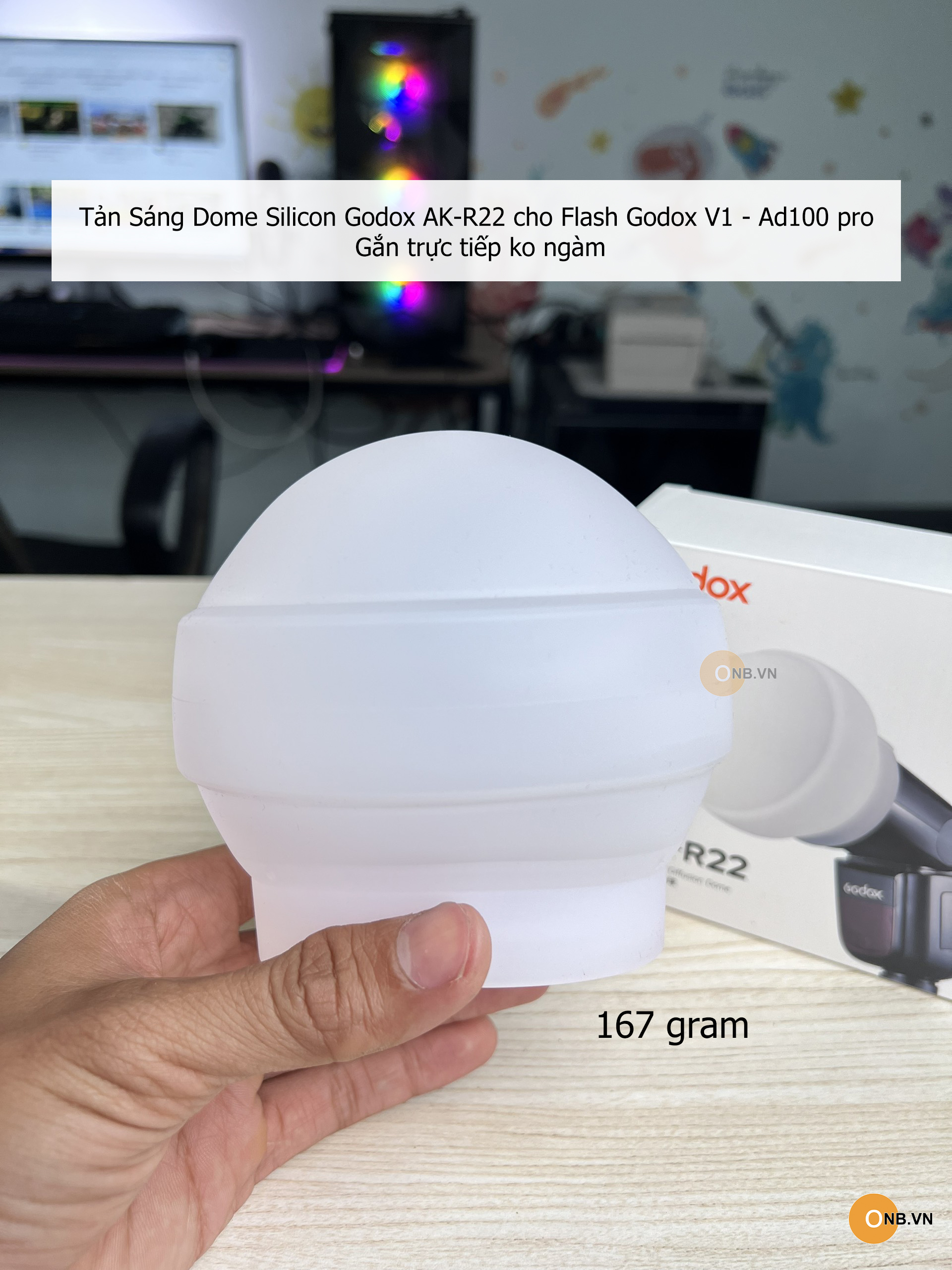Godox AK-R22 Diffuser Dome silicon tản sáng Flash Godox V1