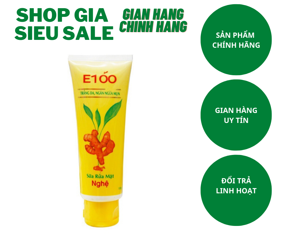 Sữa rửa mặt nghệ e100 100g