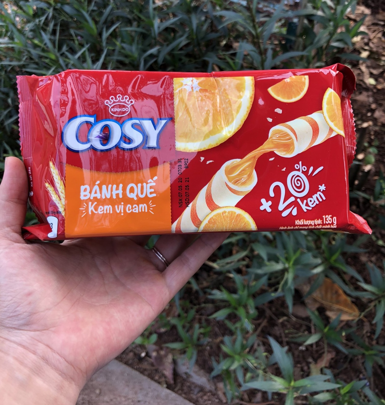 Bánh Quế Cosy Đủ Vị 135g (socola, lá dứa, dâu, cam)