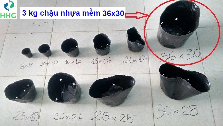 3kg chậu nhựa mềm ươm cây 36x30, 3kg = khoảng 57 chậu 36x30