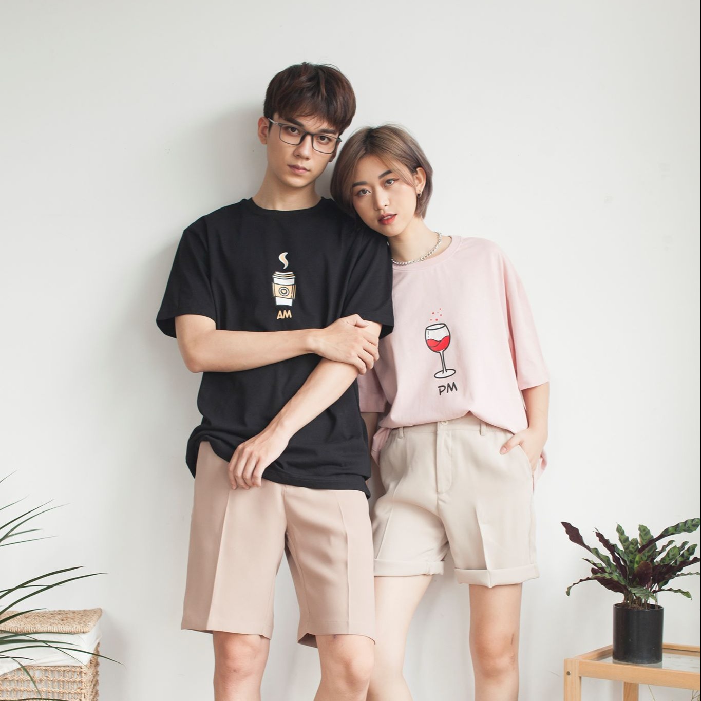 [SALE 70%] Áo phông đôi họa tiết LOOK COFE WINEE TEE