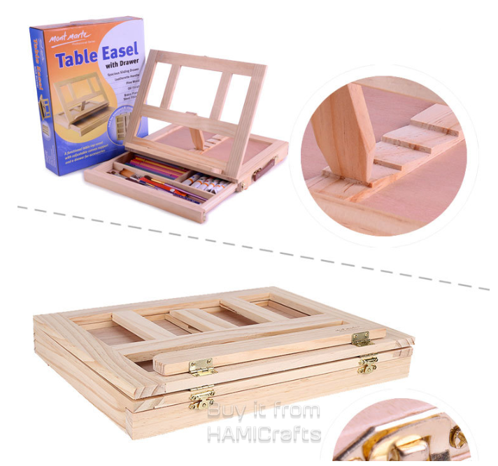 Hộp Giá Vẽ Gỗ Để Bàn Đa Năng (Tabletop Easel Box)