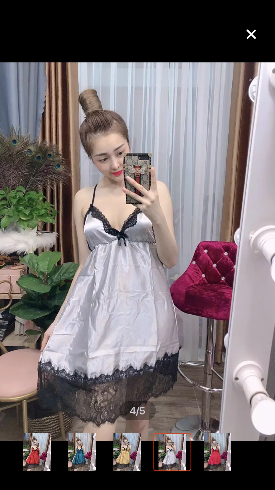 ĐẦM PHI BÓNG PHỐI REN ĐEN FREESIZE DƯỚI 55KG