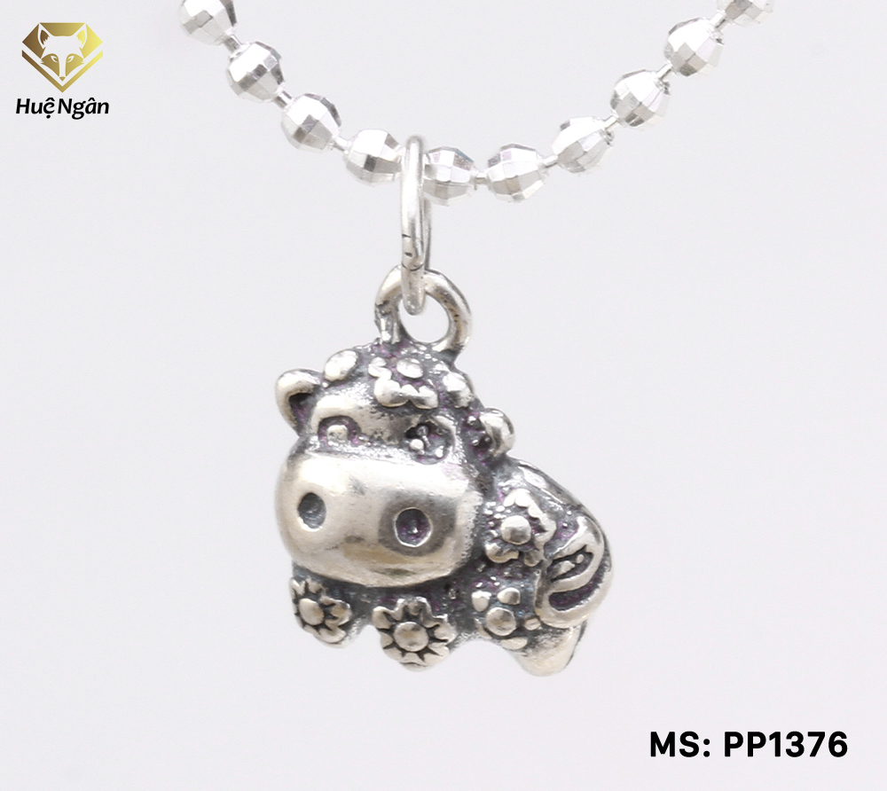 Mặt đeo dây chuyền, lắc tay, lắc chân cho bé 12 con giáp bạc Thái S925 Bạc Xinh - Quà tặng tuổi Sửu PP1376