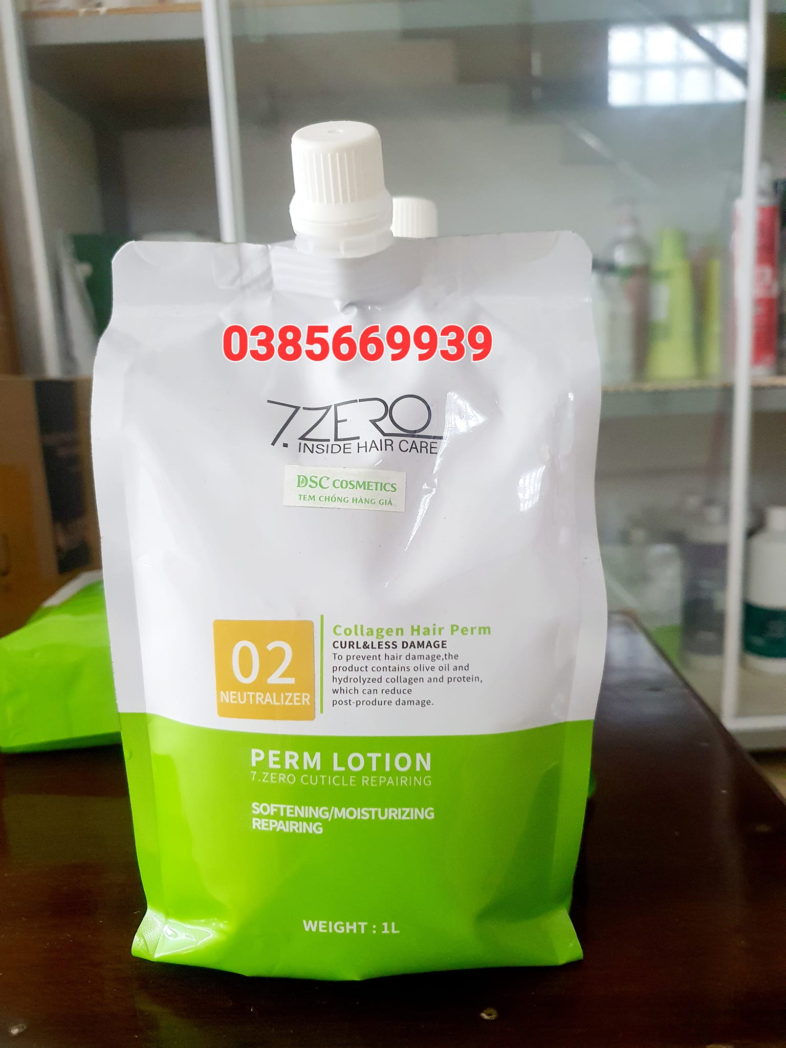 CẶP KEM DUỖI ÉP SIÊU THẲNG BÓNG TÓC 7. ZERO COLLAGEN DẠNG TÚI 1000ML