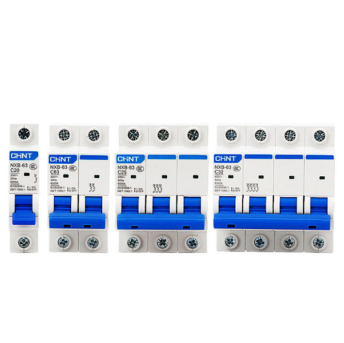 Aptomat mcb chint nxb63 1p 2p 3p c16a~c63a - aptomat tép chint các loại