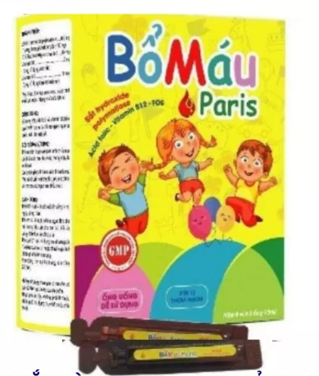 Bổ Máu Paris 20 ống giúp bé phát triển tăng cân ăn ngon ngủ tốt Bổ máu cho bé Bổ máu cho người lớn Sắt bổ máu Bổ sung sắt Viên sắt bổ máu Bổ sung sắt cho bé