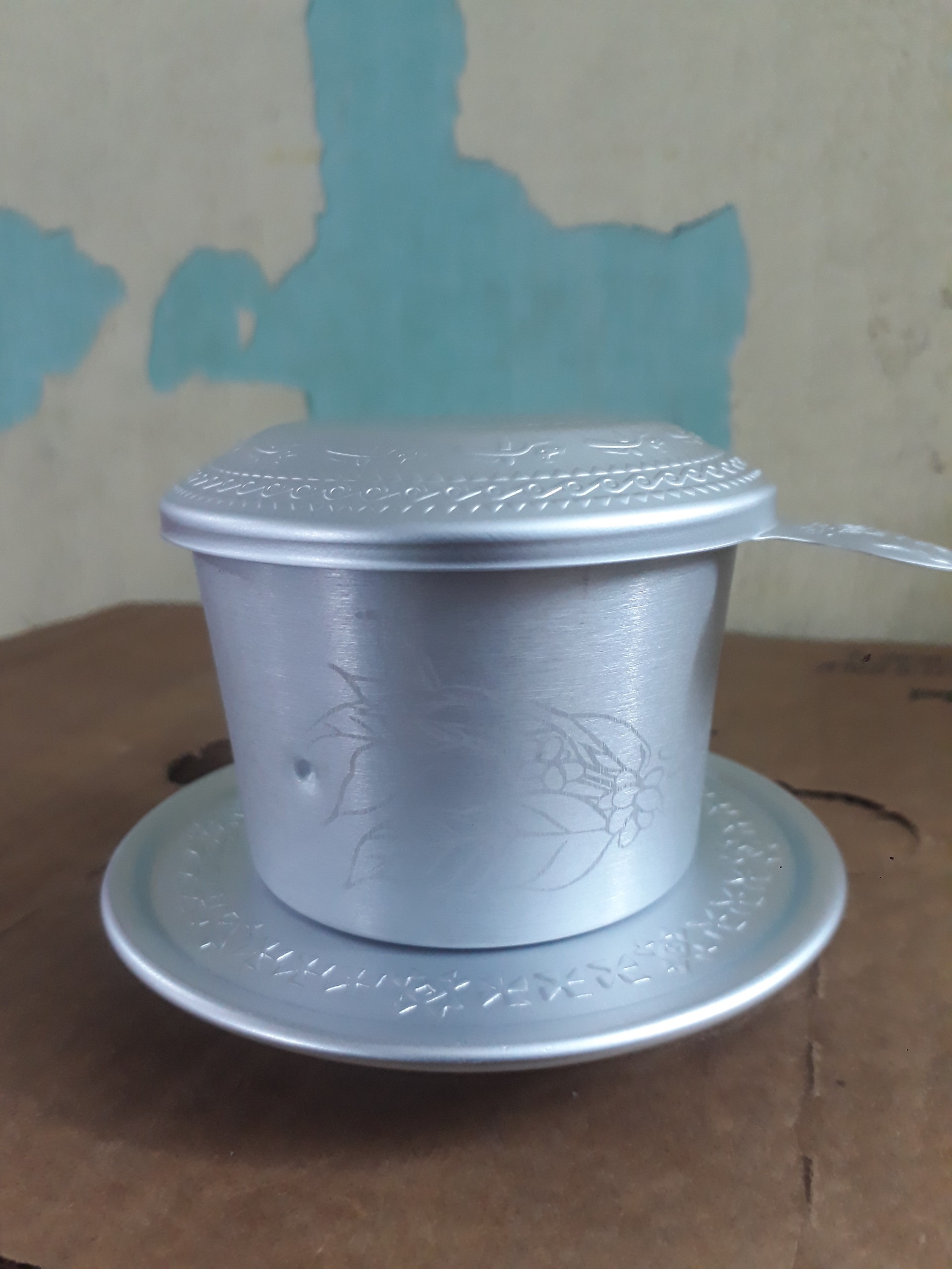 [HCM]Phin nhôm Trung Nguyên hoa văn