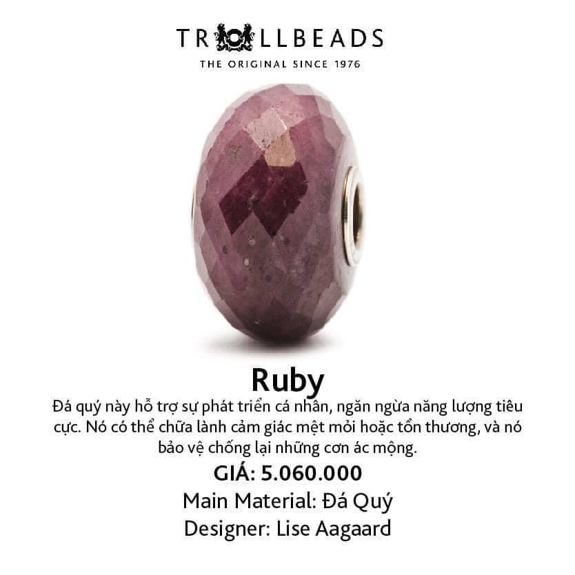 TROLLBEADS Đá Quý Tự Nhiên Ruby TSTBE-30003