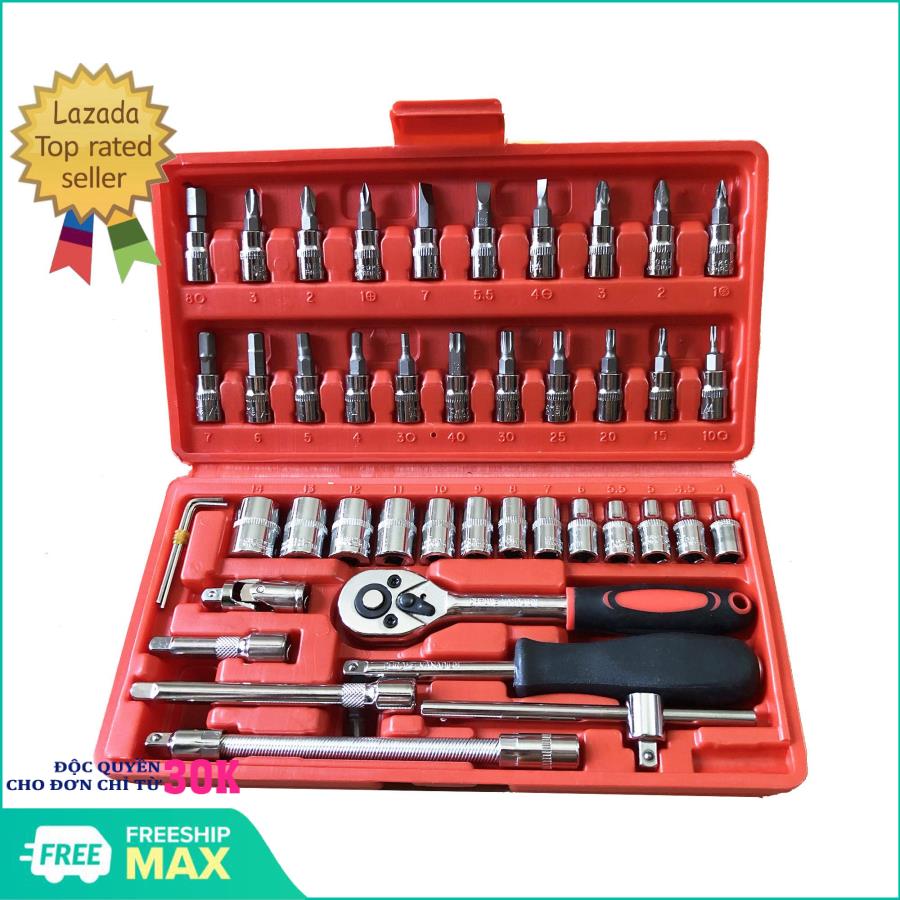 Bộ dụng cụ mở ốc vít sửa chữa đa năng 46 chi tiết - Bộ dụng cụ mở bu lông ốc vít bộ dụng cụ sửa chữa ô tô xe máy