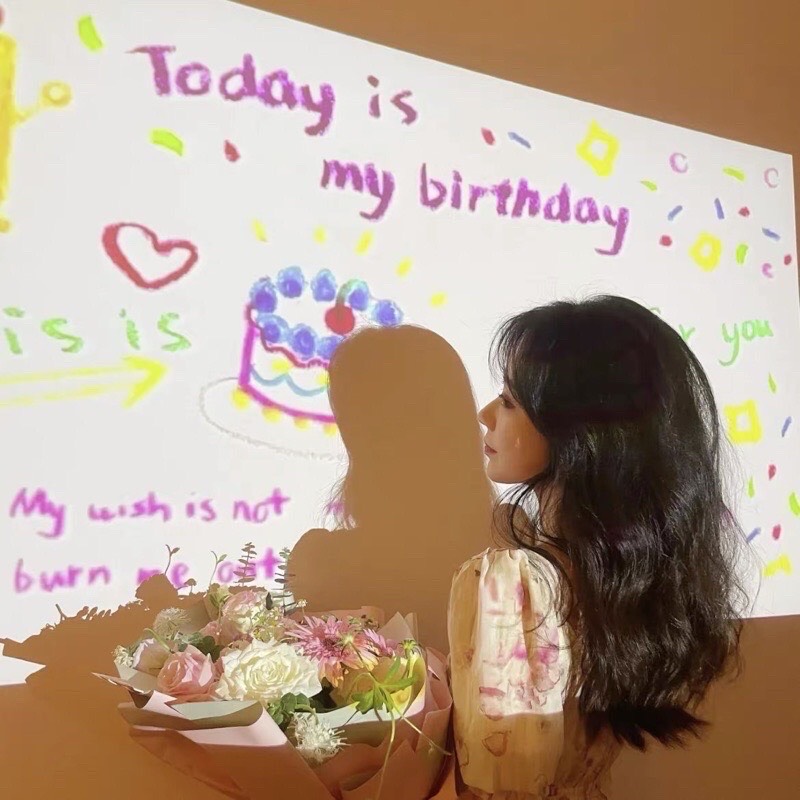 🌼Máy chiếu mini phông sinh nhật, đèn chiếu sinh nhật led happy birthday🌼