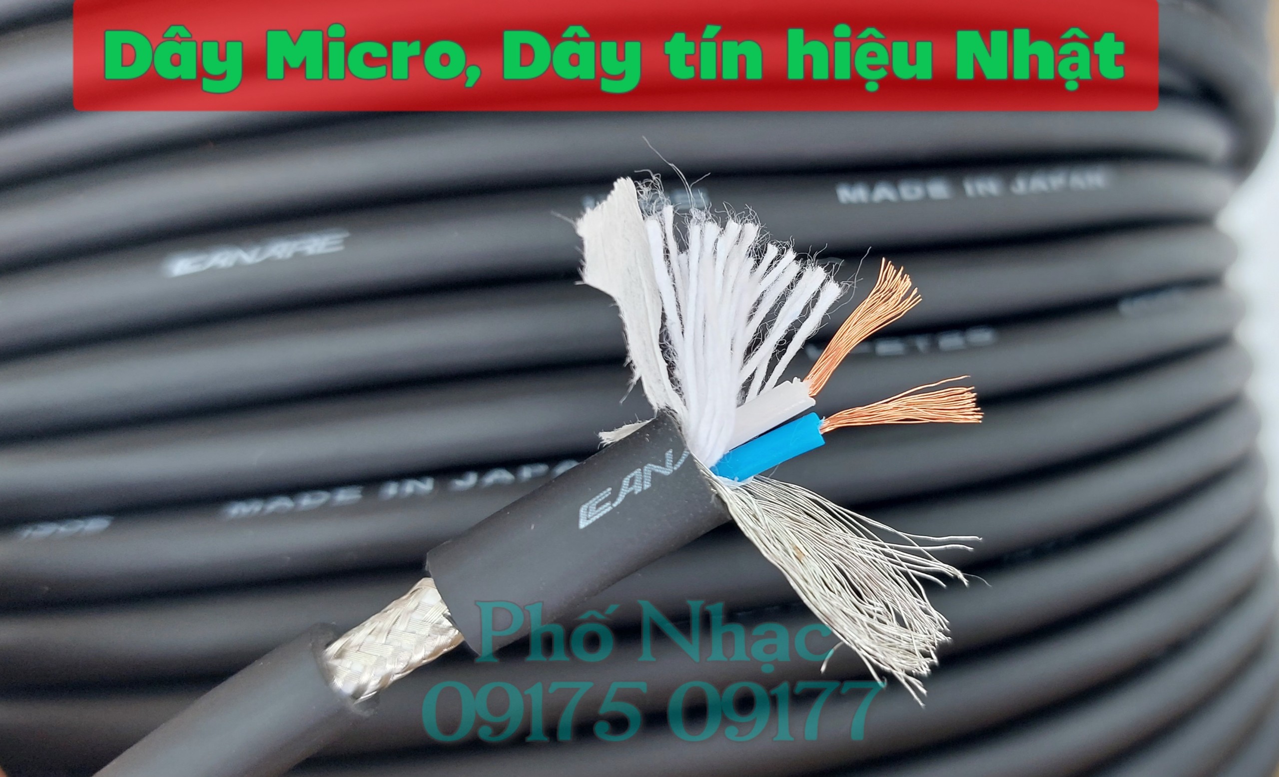 Dây tín hiệu âm thanh canare 3 lõi cao cấp chống nhiễu - dây micro lõi đồng nguyên chất - phố nhạc