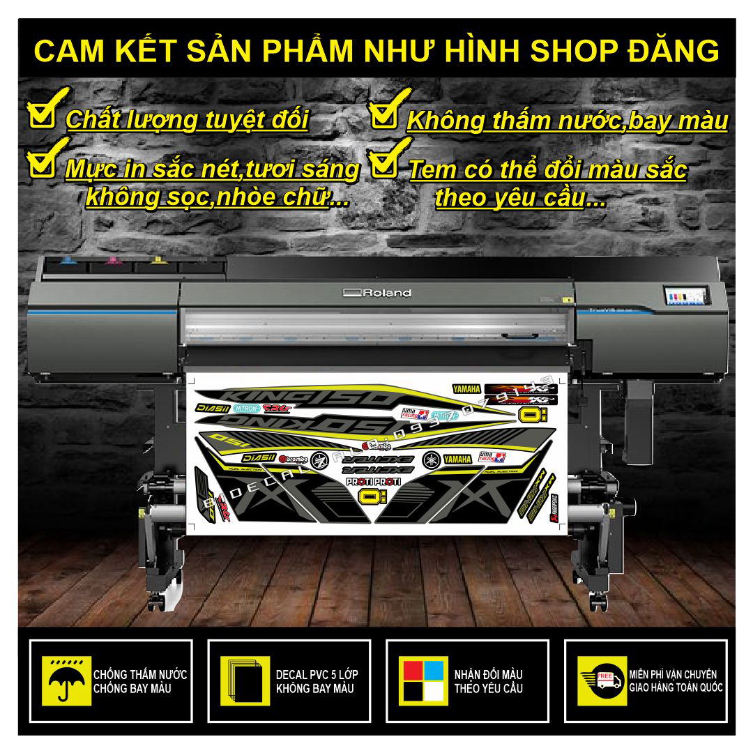 TEM RỜI EXCITER 150 MXKING DÁN XE ĐEN NHÁM