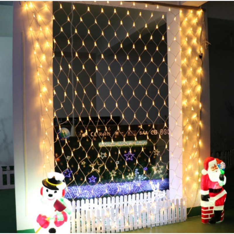 Đèn led Rèm lưới mắt cá 2x2m 3x3m cao cấp, led lưới, rèm lưới mắt cáo