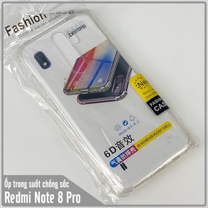 Ốp lưng cho Xiaomi Redmi Note 8 Pro trong suốt chống sốc 6D