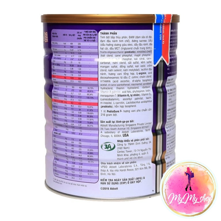 Sữa bột Pediasure hương vani (1.6kg)