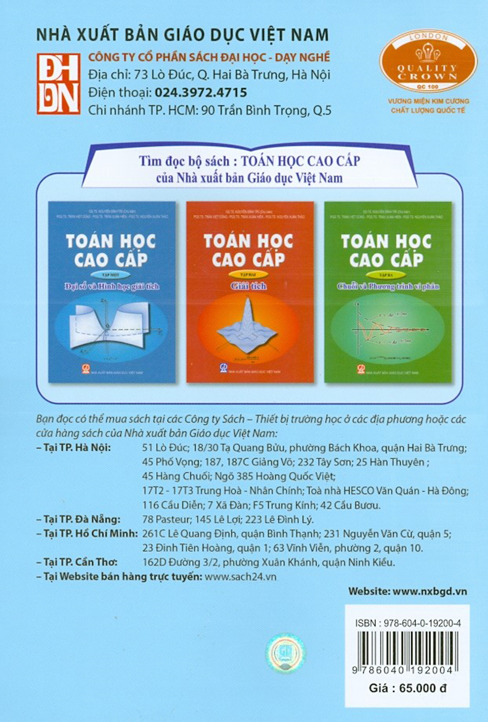 Toán Học Cao Cấp - Tập 1