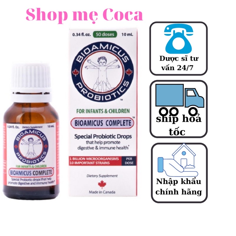 combo men 10 chủng bioamicus và kẽm biolizin