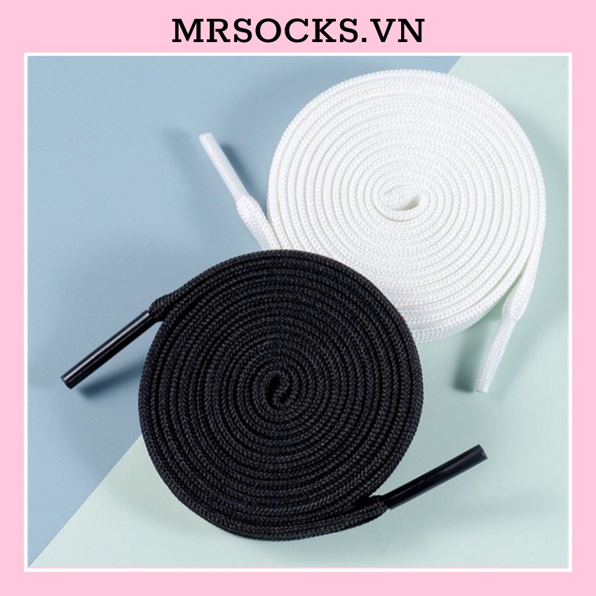 Dây giày trắng đen dẹt basic dành cho các loại giày thể thao sneaker Nikee AF1, Jordann , Adidass, Vanss, Conversee PK015
