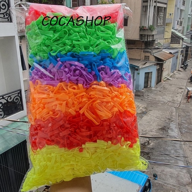 0.5 ký thun cột tóc loại đủ màu và 1 màu size đại