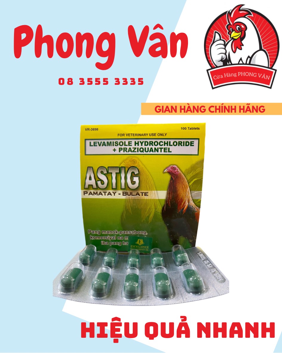 Tẩy giun cho gà ASTIG ( Hộp 10 vỉ )