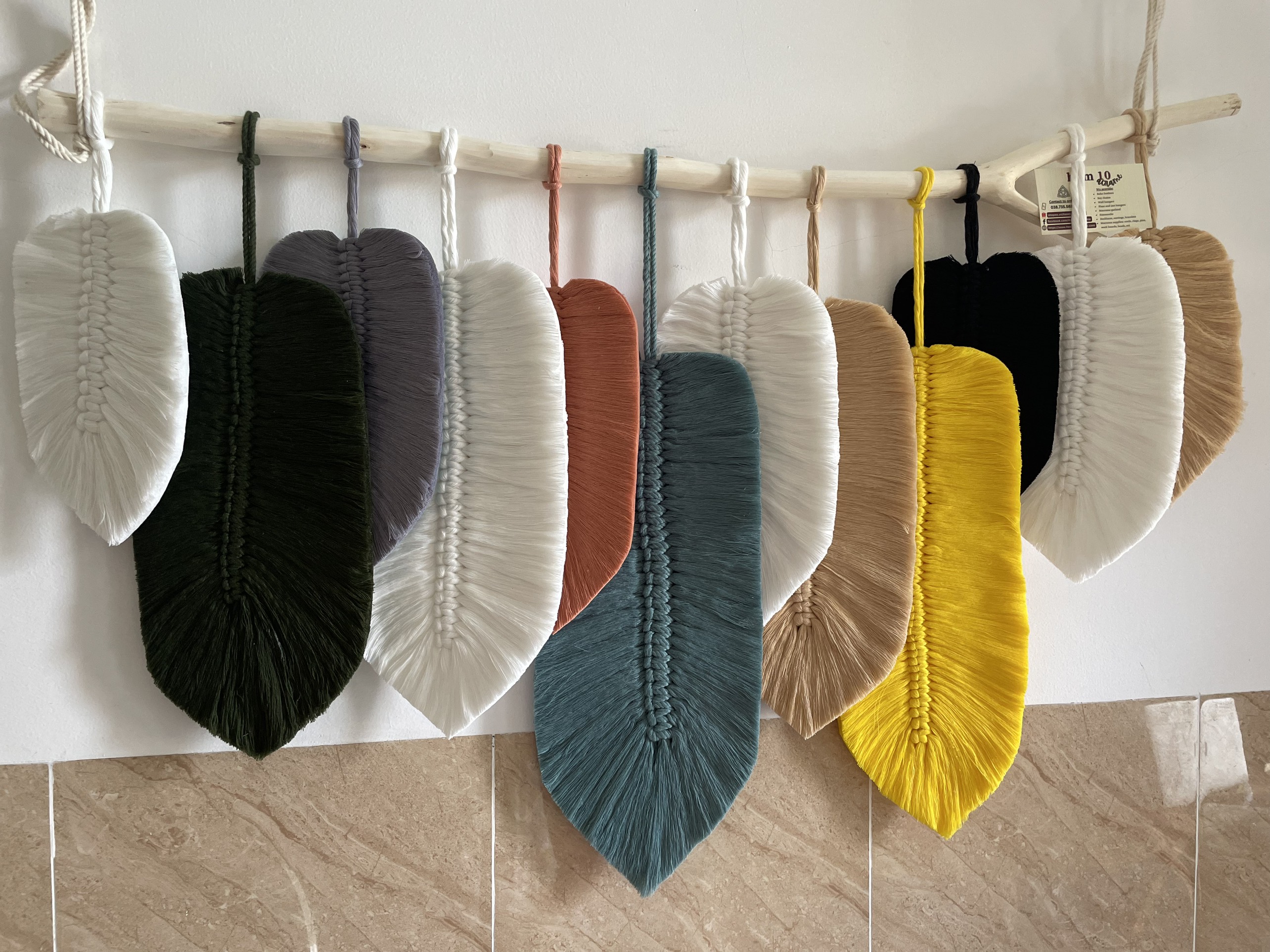 MACRAME LEAVES - LONG SHAPES - NICE LEAVE FOR WAL DECORATION