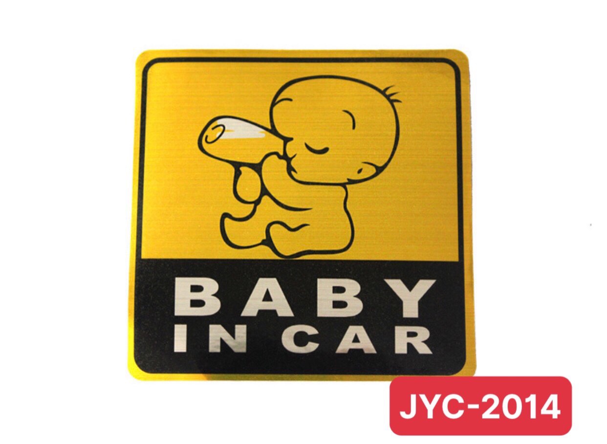 Tem/Miếng dán phản quang xe ô tô Baby In Car tiện ích (5 mẫu cực hót - size to 11x11cm)