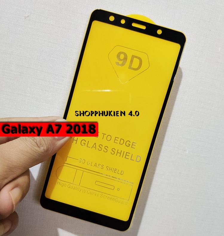 kính cường lực samsung Galaxy A7 2018 (Trong suốt k full)