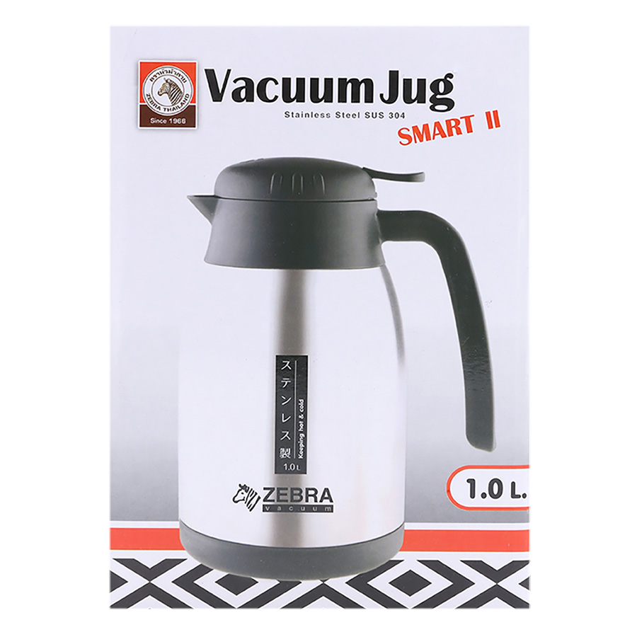 Bình giữ nhiệt inox smart ii 1l zebra 112964 có quai và vòi rót