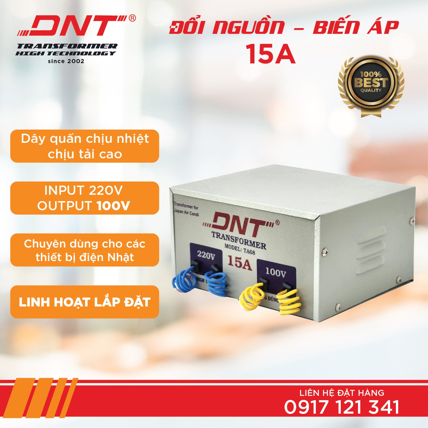 [HCM]Biến áp DNT 15a 220v ra 100v