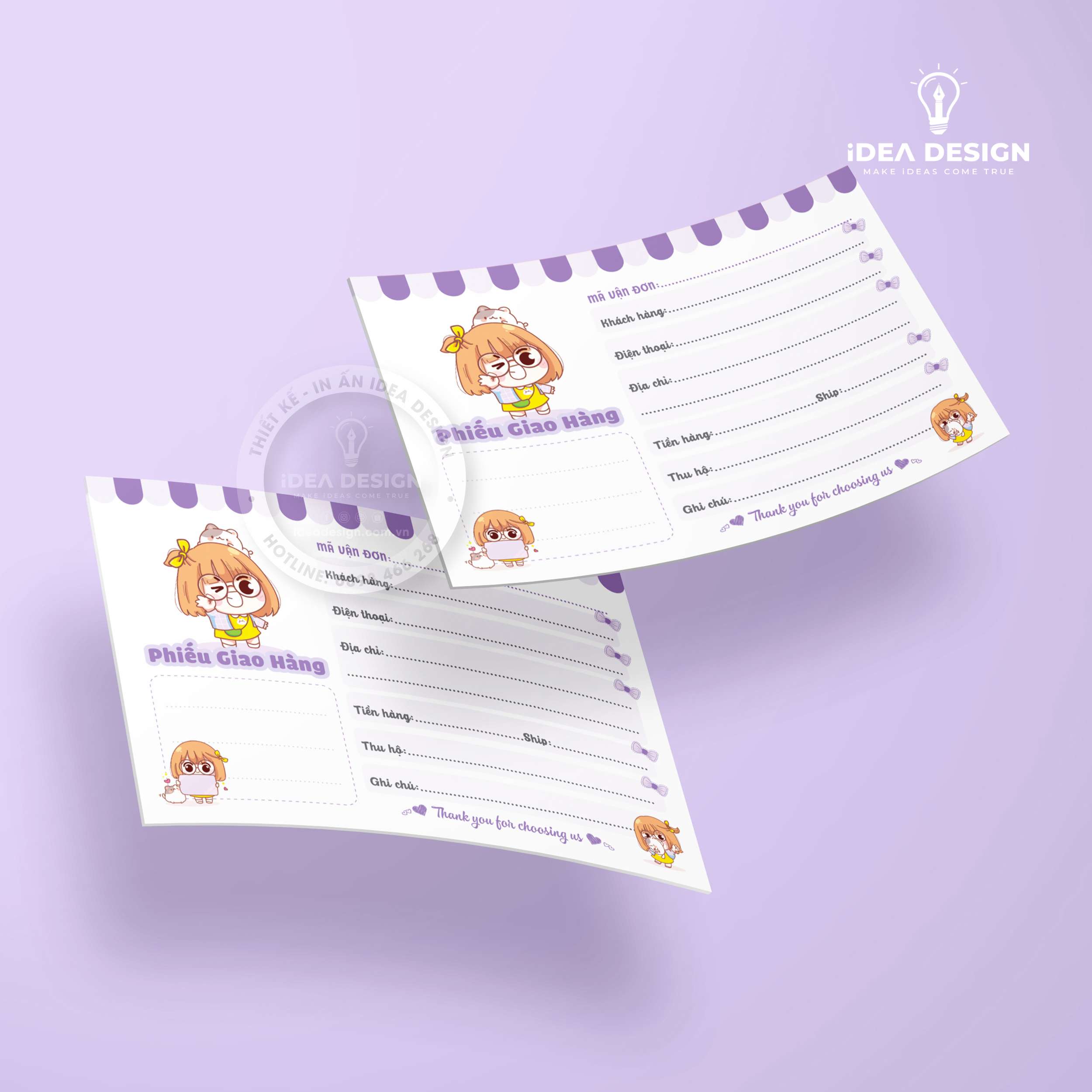 Phiếu Giao Hàng, Phiếu Ship Hàng, Giấy Ghi Vận Đơn Size 10x14cm Giấy Ford 70 Không Keo - 5 Màu